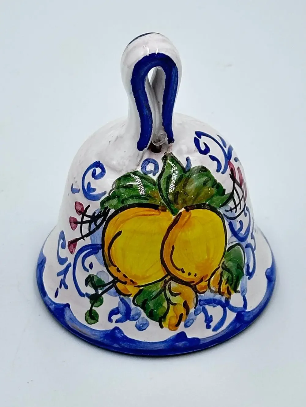Pottery Signed Bell Italian Ceramic Majolica Hand Painted Giardino di Costanza